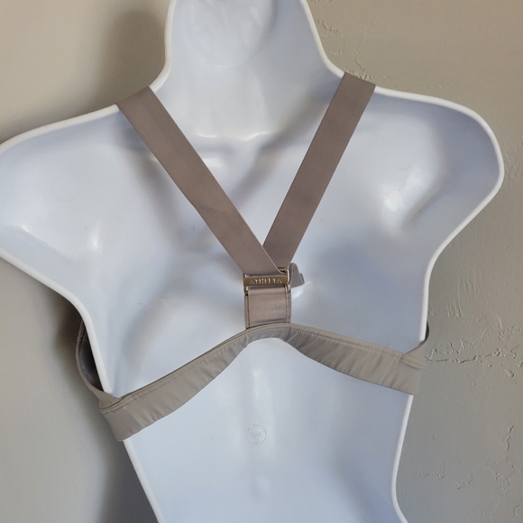 Athleta Women's Small Adjustable Bikini Top Strappy Back Grey Double Lined - Picture 2 of 5